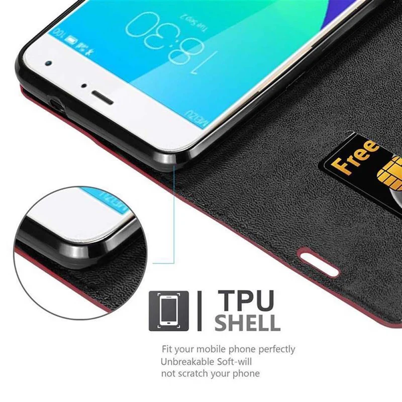 Cadorabo Hülle kompatibel mit MEIZU MX4 Schutzhülle mit Magnetverschluss, Standfunktion und Kartenfach
