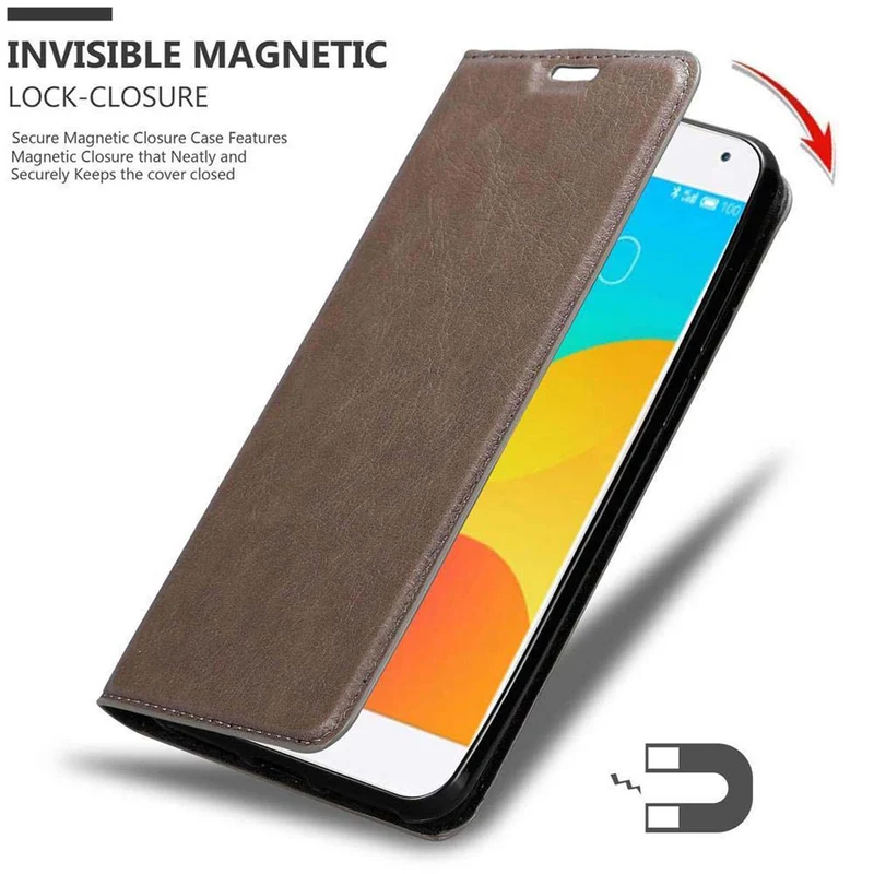 Cadorabo Hülle kompatibel mit MEIZU MX4 Schutzhülle mit Magnetverschluss, Standfunktion und Kartenfach