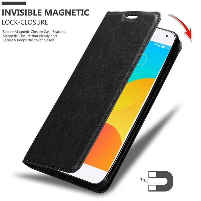 Cadorabo Hülle kompatibel mit MEIZU MX4 Schutzhülle mit Magnetverschluss, Standfunktion und Kartenfach