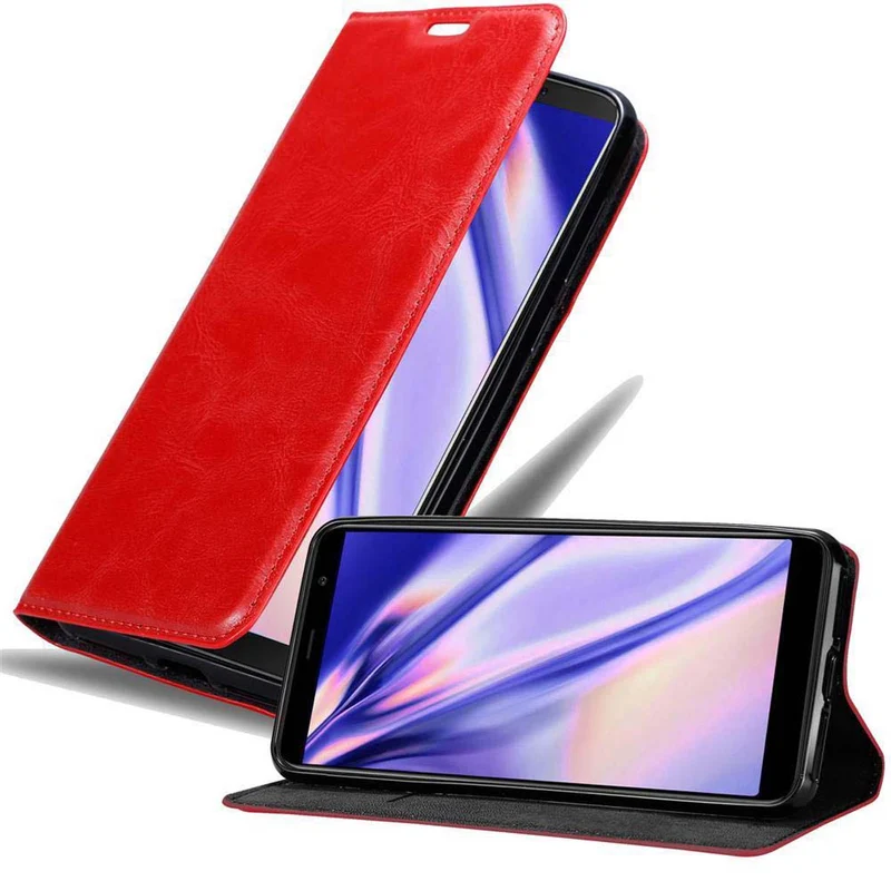 Cadorabo Hülle kompatibel mit MEIZU M6T Schutzhülle mit Magnetverschluss, Standfunktion und Kartenfach