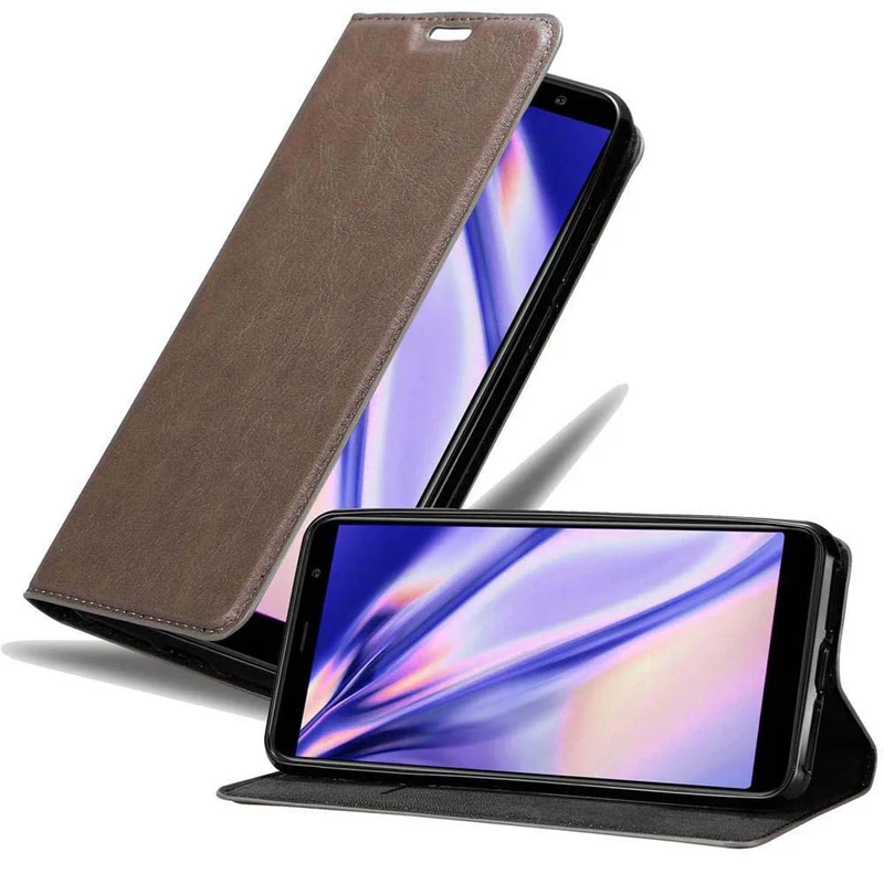 Cadorabo Hülle kompatibel mit MEIZU M6T Schutzhülle mit Magnetverschluss, Standfunktion und Kartenfach