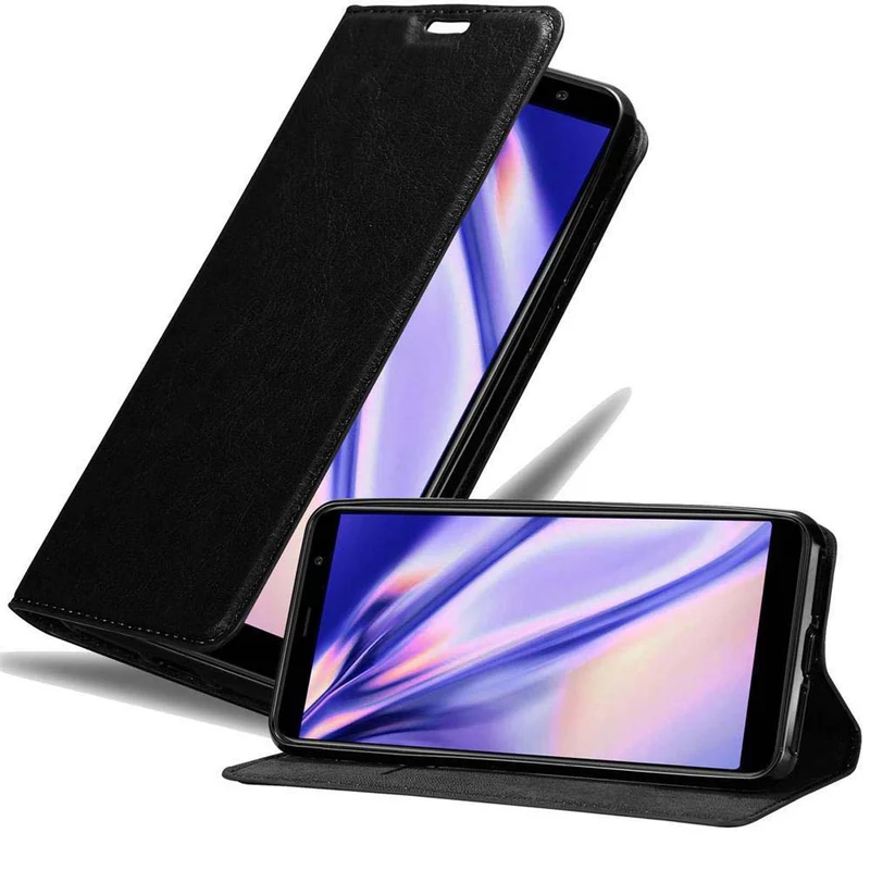 Cadorabo Hülle kompatibel mit MEIZU M6T Schutzhülle mit Magnetverschluss, Standfunktion und Kartenfach