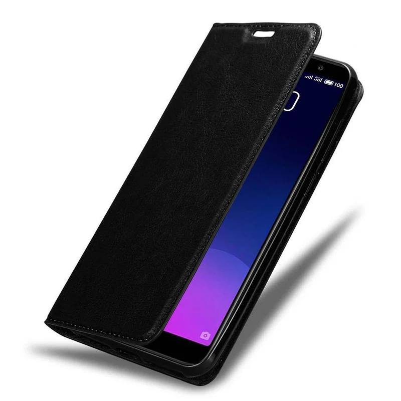 Cadorabo Hülle kompatibel mit MEIZU M6T Schutzhülle mit Magnetverschluss, Standfunktion und Kartenfach