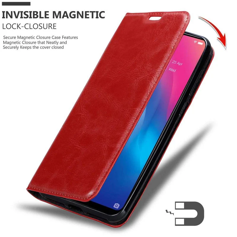 Cadorabo Hülle kompatibel mit Vivo Y85 Schutzhülle mit Magnetverschluss, Standfunktion und Kartenfach