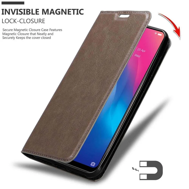 Cadorabo Hülle kompatibel mit Vivo Y85 Schutzhülle mit Magnetverschluss, Standfunktion und Kartenfach