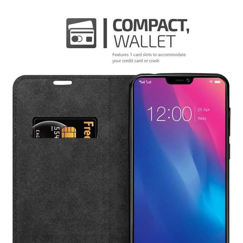 Cadorabo Hülle kompatibel mit Vivo Y85 Schutzhülle mit Magnetverschluss, Standfunktion und Kartenfach