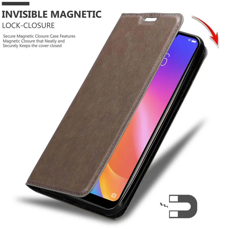 Cadorabo Hülle kompatibel mit Vivo Y81i Schutzhülle mit Magnetverschluss, Standfunktion und Kartenfach