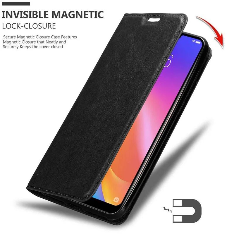 Cadorabo Hülle kompatibel mit Vivo Y81i Schutzhülle mit Magnetverschluss, Standfunktion und Kartenfach