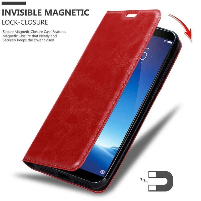 Cadorabo Hülle kompatibel mit Vivo Y71 Schutzhülle mit Magnetverschluss, Standfunktion und Kartenfach