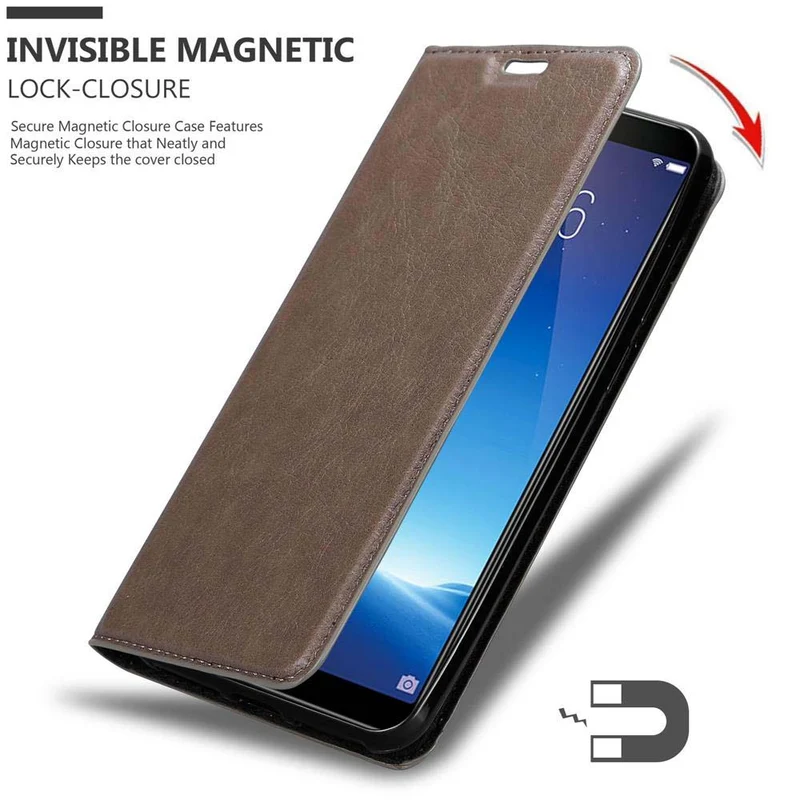 Cadorabo Hülle kompatibel mit Vivo Y71 Schutzhülle mit Magnetverschluss, Standfunktion und Kartenfach