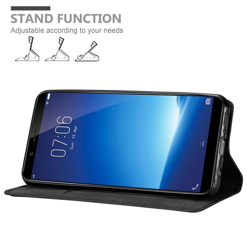 Cadorabo Hülle kompatibel mit Vivo Y71 Schutzhülle mit Magnetverschluss, Standfunktion und Kartenfach