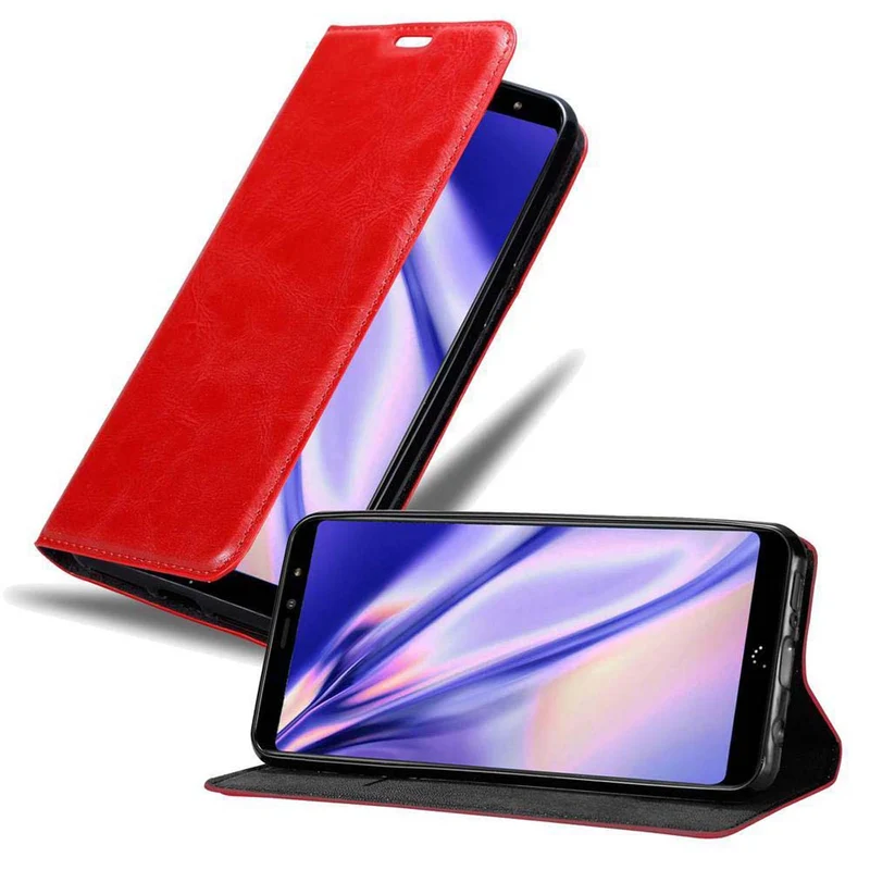 Cadorabo Hülle kompatibel mit BQ Aquaris X2 Schutzhülle mit Magnetverschluss, Standfunktion und Kartenfach