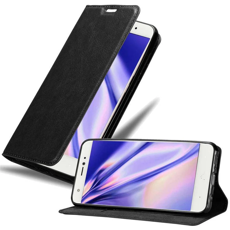 Cadorabo Hülle kompatibel mit BQ Aquaris X Schutzhülle mit Magnetverschluss, Standfunktion und Kartenfach