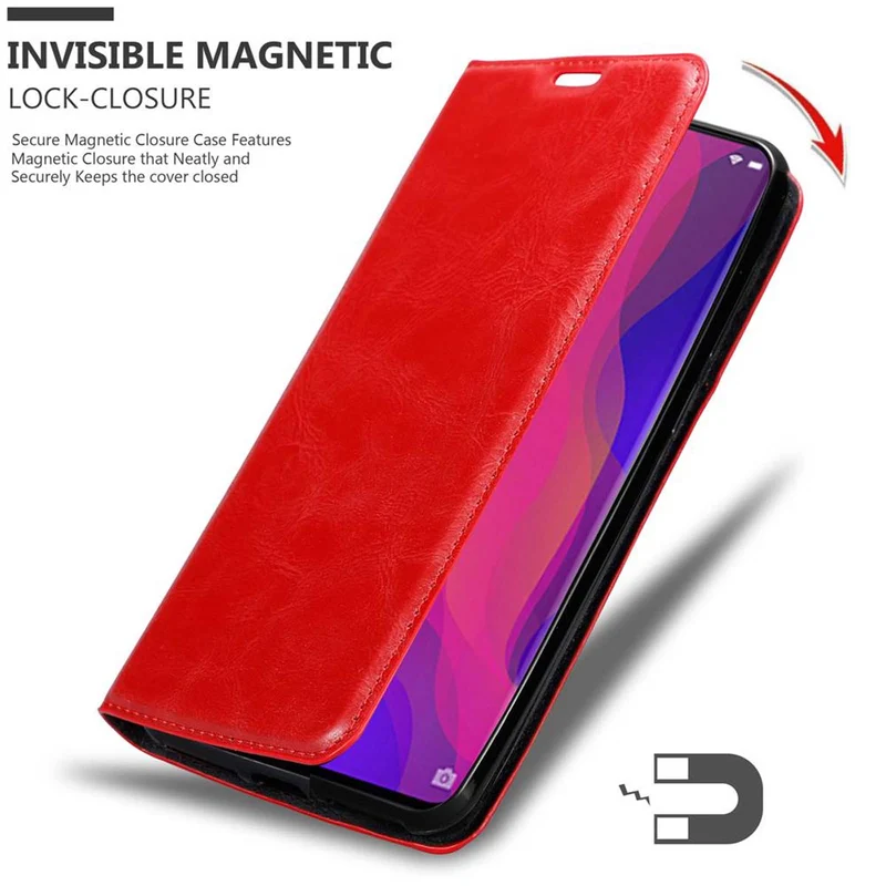 Cadorabo Hülle kompatibel mit Oppo FIND X Schutzhülle mit Magnetverschluss, Standfunktion und Kartenfach