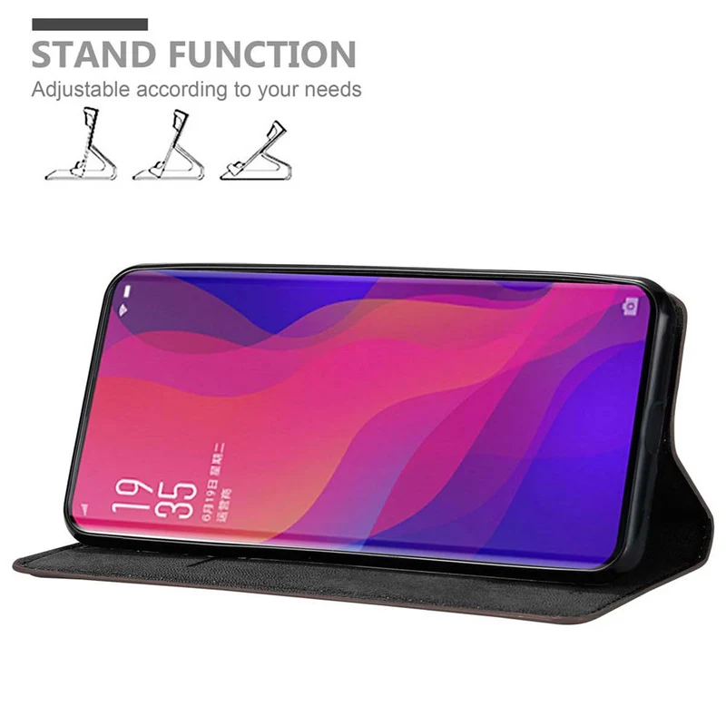 Cadorabo Hülle kompatibel mit Oppo FIND X Schutzhülle mit Magnetverschluss, Standfunktion und Kartenfach