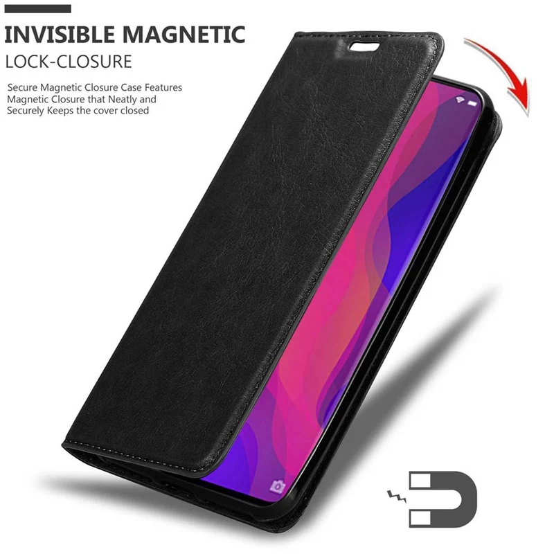 Cadorabo Hülle kompatibel mit Oppo FIND X Schutzhülle mit Magnetverschluss, Standfunktion und Kartenfach