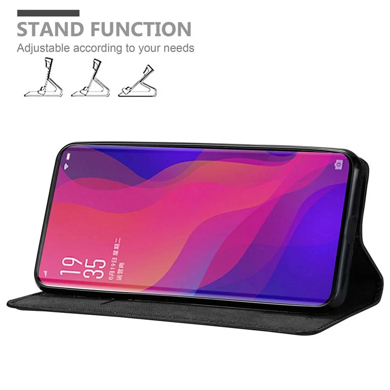 Cadorabo Hülle kompatibel mit Oppo FIND X Schutzhülle mit Magnetverschluss, Standfunktion und Kartenfach