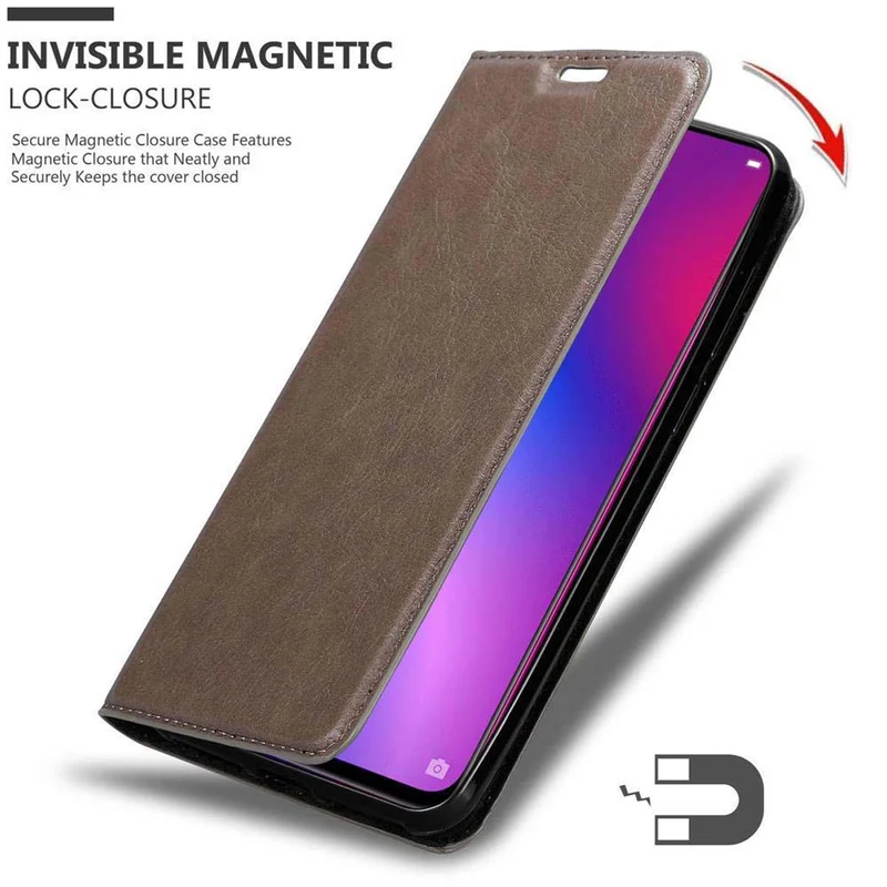 Cadorabo Hülle kompatibel mit Oppo R17 Schutzhülle mit Magnetverschluss, Standfunktion und Kartenfach