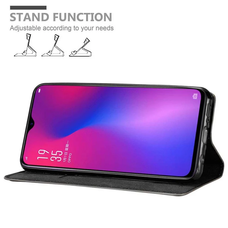 Cadorabo Hülle kompatibel mit Oppo R17 Schutzhülle mit Magnetverschluss, Standfunktion und Kartenfach