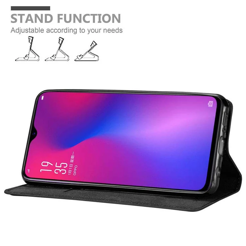 Cadorabo Hülle kompatibel mit Oppo R17 Schutzhülle mit Magnetverschluss, Standfunktion und Kartenfach