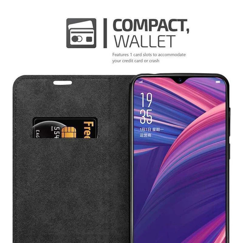 Cadorabo Hülle kompatibel mit Oppo R17 PRO Schutzhülle mit Magnetverschluss, Standfunktion und Kartenfach