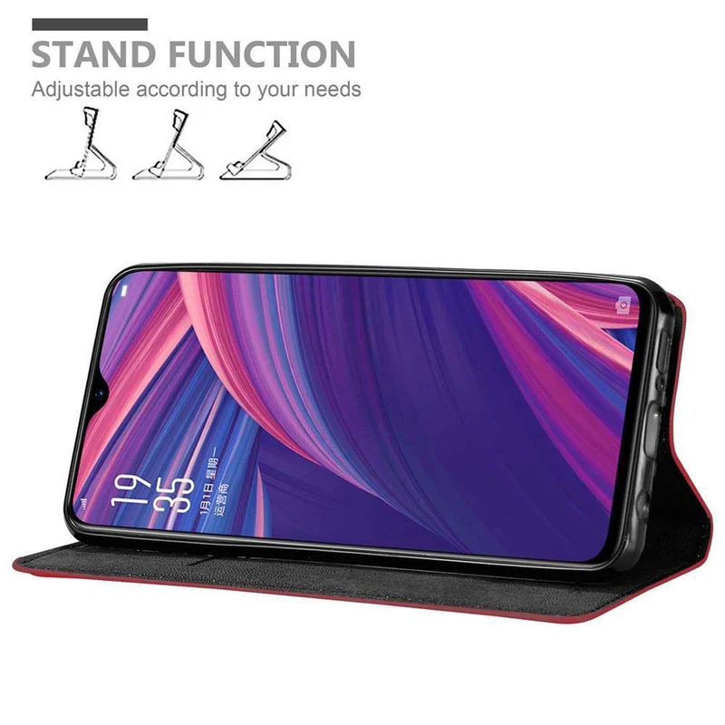 Cadorabo Hülle kompatibel mit Oppo R17 PRO Schutzhülle mit Magnetverschluss, Standfunktion und Kartenfach