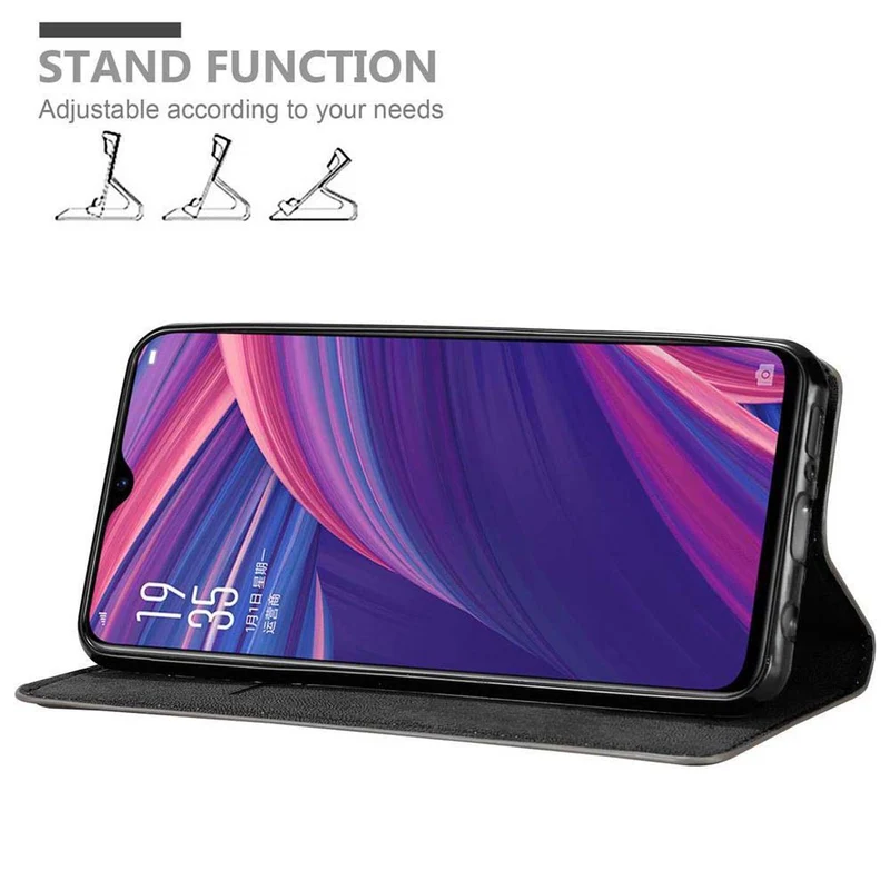 Cadorabo Hülle kompatibel mit Oppo R17 PRO Schutzhülle mit Magnetverschluss, Standfunktion und Kartenfach
