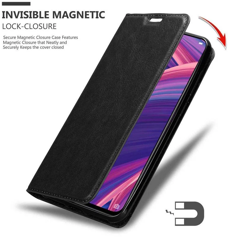 Cadorabo Hülle kompatibel mit Oppo R17 PRO Schutzhülle mit Magnetverschluss, Standfunktion und Kartenfach