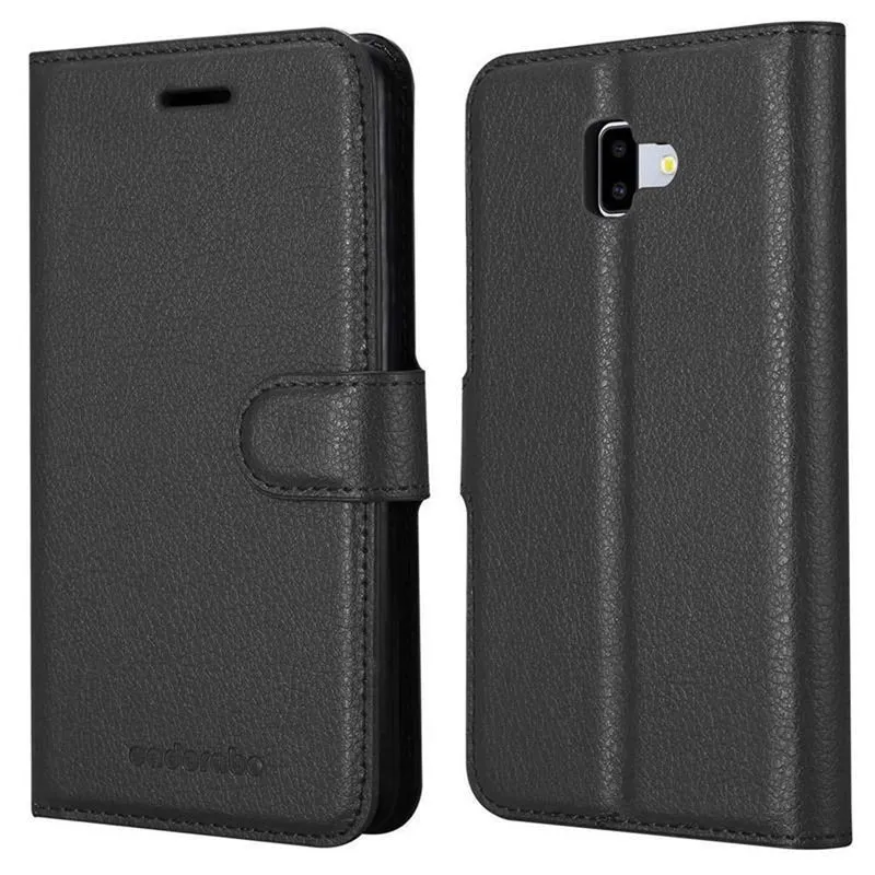 Cadorabo Hülle kompatibel mit Samsung Galaxy J6 PLUS Schutzhülle mit Magnetverschluss, Standfunktion und Kartenfach
