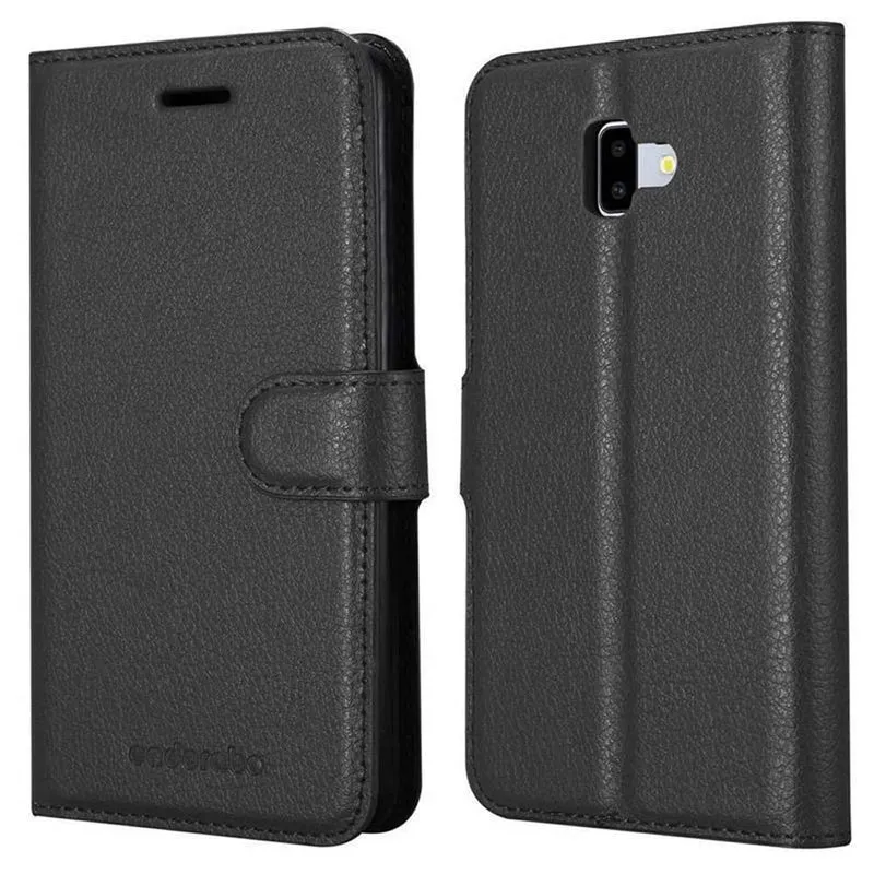 Cadorabo Hülle kompatibel mit Samsung Galaxy J6 PLUS Schutzhülle mit Magnetverschluss, Standfunktion und Kartenfach