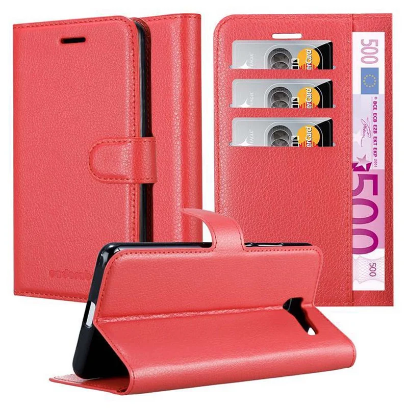 Cadorabo Hülle kompatibel mit Samsung Galaxy J4 PLUS / J4 PRIME / J4 CORE Schutzhülle mit Magnetverschluss, Standfunktion und Kartenfach