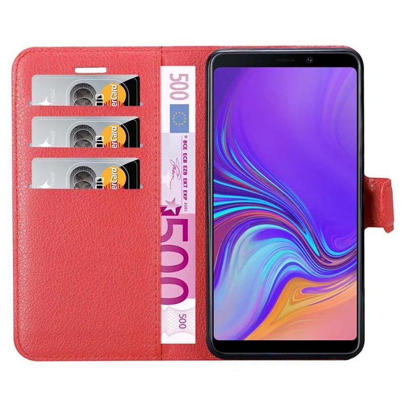 Cadorabo Hülle kompatibel mit Samsung Galaxy A9 2018 Schutzhülle mit Magnetverschluss, Standfunktion und Kartenfach