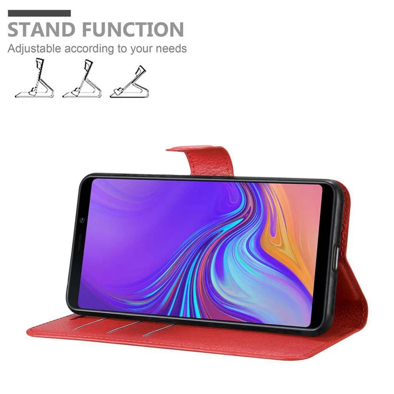 Cadorabo Hülle kompatibel mit Samsung Galaxy A9 2018 Schutzhülle mit Magnetverschluss, Standfunktion und Kartenfach