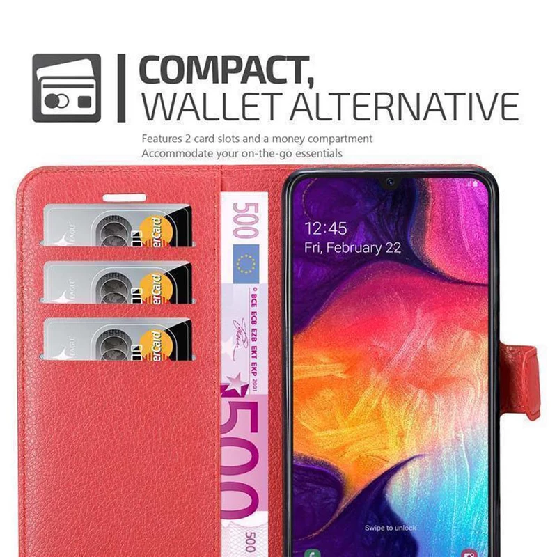Cadorabo Hülle kompatibel mit Samsung Galaxy A50 4G / A50s / A30s Schutzhülle mit Magnetverschluss, Standfunktion und Kartenfach