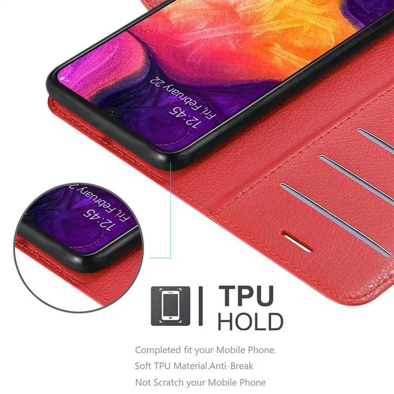 Cadorabo Hülle kompatibel mit Samsung Galaxy A50 4G / A50s / A30s Schutzhülle mit Magnetverschluss, Standfunktion und Kartenfach