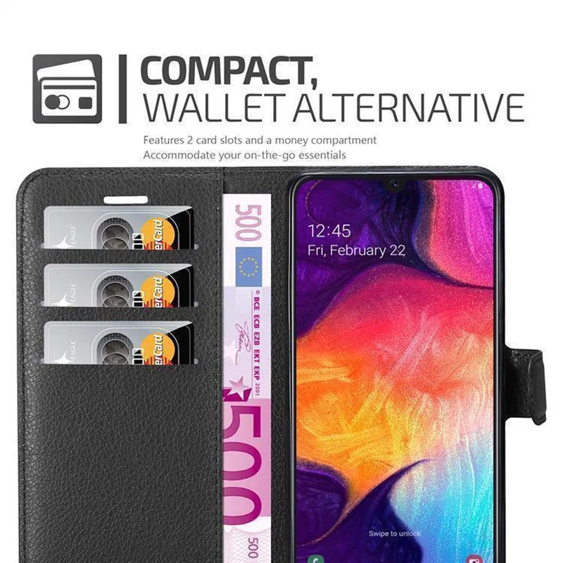 Cadorabo Hülle kompatibel mit Samsung Galaxy A50 4G / A50s / A30s Schutzhülle mit Magnetverschluss, Standfunktion und Kartenfach