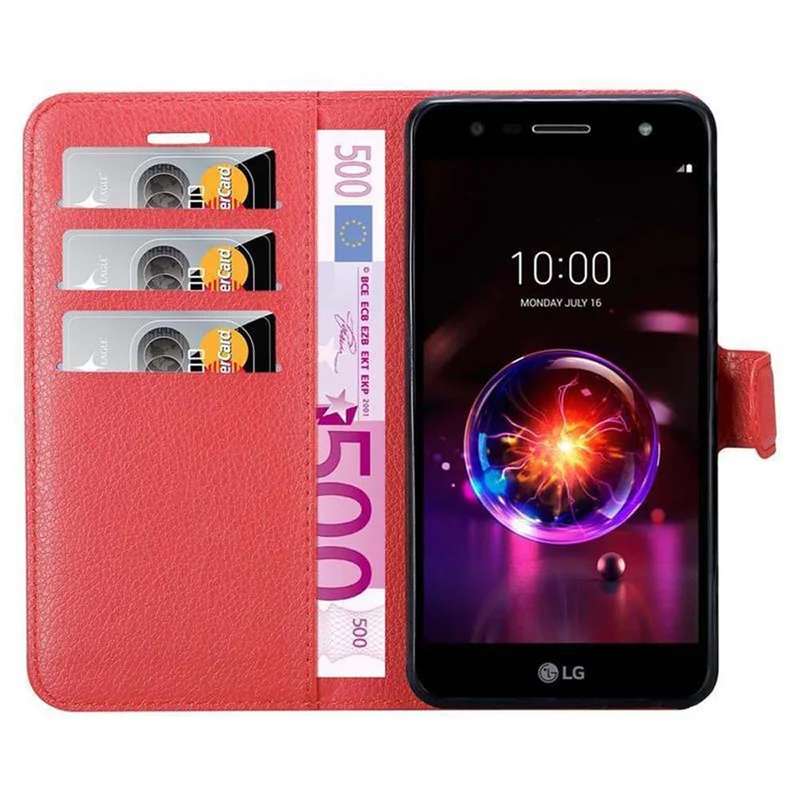 Cadorabo Hülle kompatibel mit LG X POWER 3 Schutzhülle mit Magnetverschluss, Standfunktion und Kartenfach