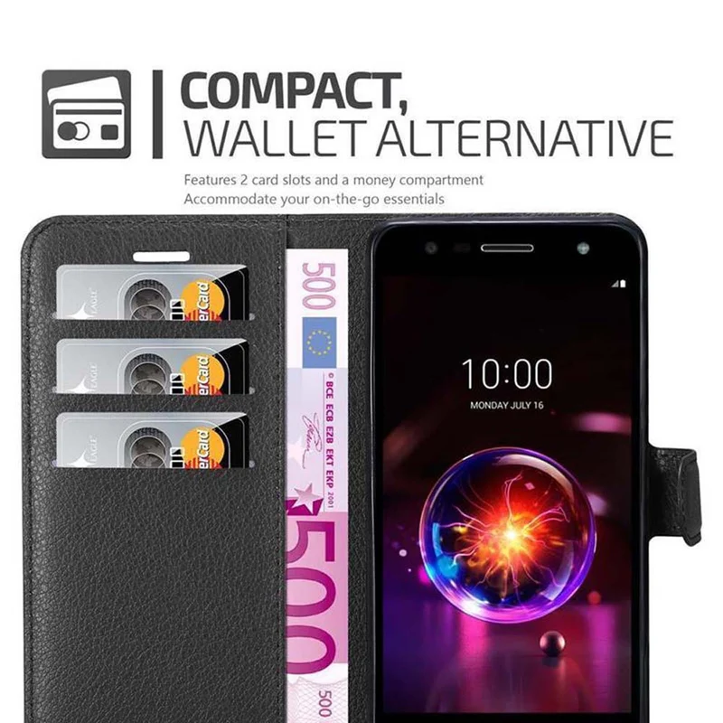 Cadorabo Hülle kompatibel mit LG X POWER 3 Schutzhülle mit Magnetverschluss, Standfunktion und Kartenfach