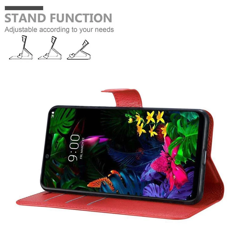 Cadorabo Hülle kompatibel mit LG G8 ThinQ Schutzhülle mit Magnetverschluss, Standfunktion und Kartenfach