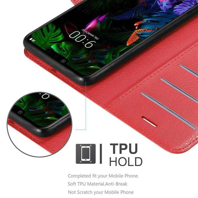 Cadorabo Hülle kompatibel mit LG G8 ThinQ Schutzhülle mit Magnetverschluss, Standfunktion und Kartenfach