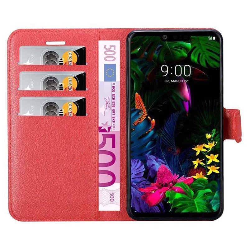 Cadorabo Hülle kompatibel mit LG G8 ThinQ Schutzhülle mit Magnetverschluss, Standfunktion und Kartenfach