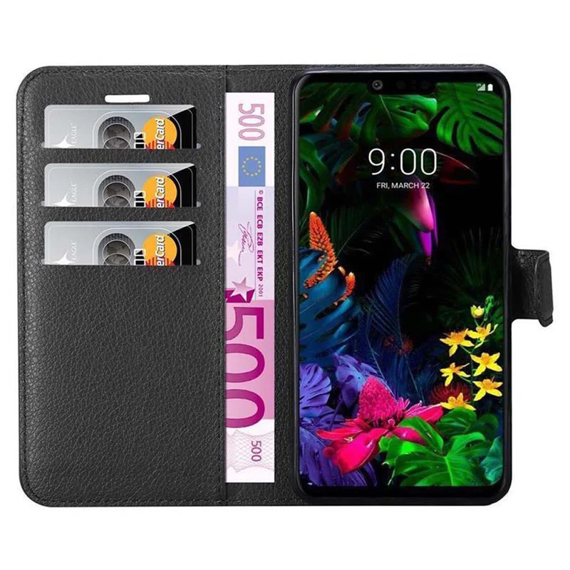 Cadorabo Hülle kompatibel mit LG G8 ThinQ Schutzhülle mit Magnetverschluss, Standfunktion und Kartenfach