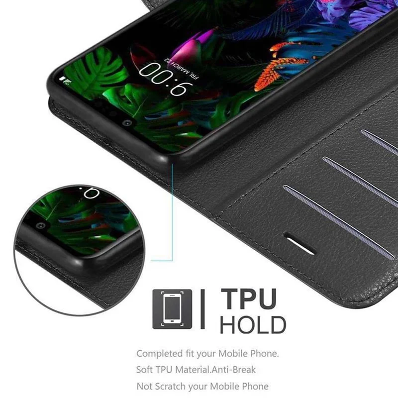 Cadorabo Hülle kompatibel mit LG G8 ThinQ Schutzhülle mit Magnetverschluss, Standfunktion und Kartenfach