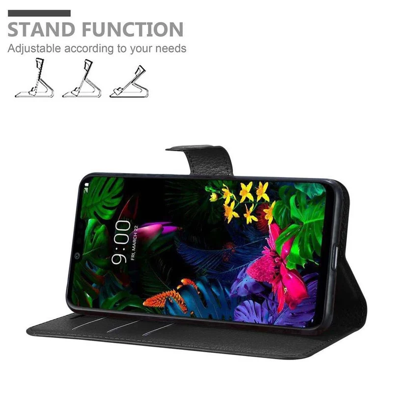 Cadorabo Hülle kompatibel mit LG G8 ThinQ Schutzhülle mit Magnetverschluss, Standfunktion und Kartenfach
