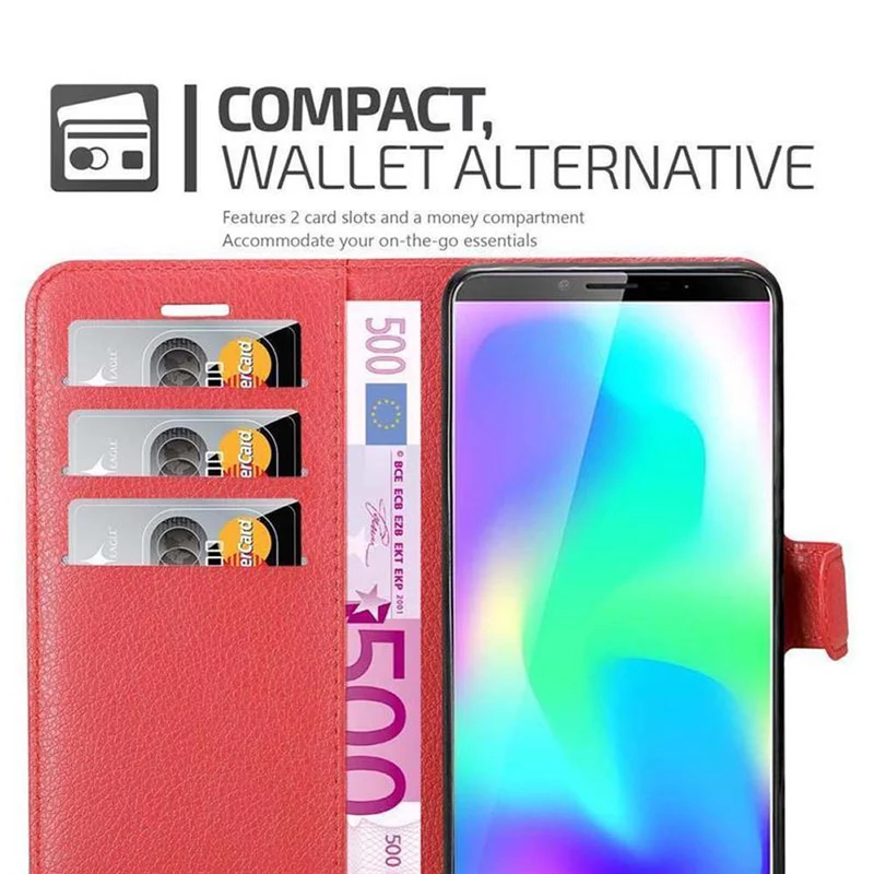 Cadorabo Hülle kompatibel mit Cubot X19 Schutzhülle mit Magnetverschluss, Standfunktion und Kartenfach
