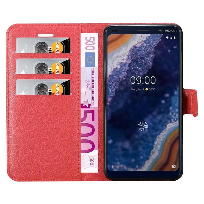 Cadorabo Hülle kompatibel mit Nokia 9 PureView Schutzhülle mit Magnetverschluss, Standfunktion und Kartenfach