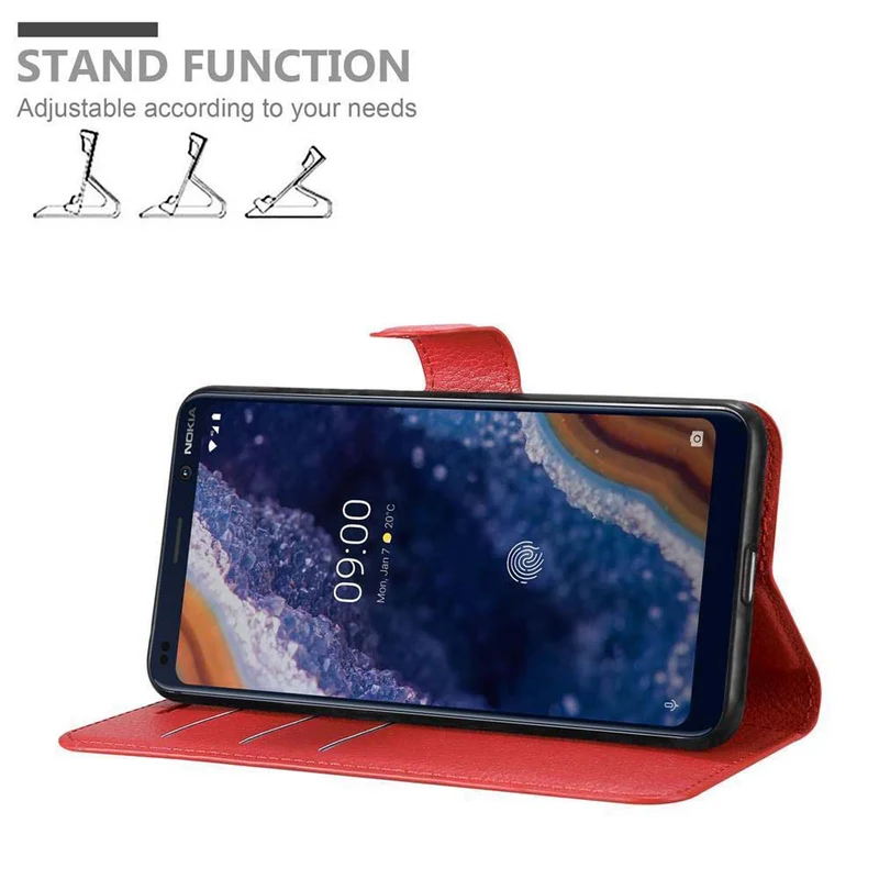 Cadorabo Hülle kompatibel mit Nokia 9 PureView Schutzhülle mit Magnetverschluss, Standfunktion und Kartenfach