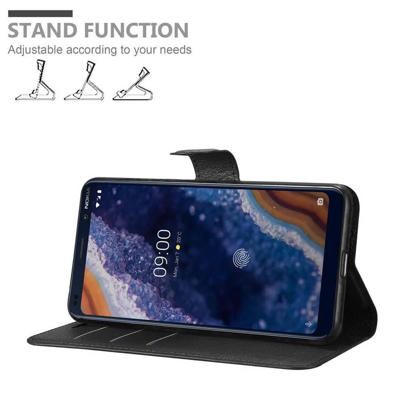 Cadorabo Hülle kompatibel mit Nokia 9 PureView Schutzhülle mit Magnetverschluss, Standfunktion und Kartenfach