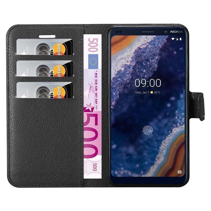Cadorabo Hülle kompatibel mit Nokia 9 PureView Schutzhülle mit Magnetverschluss, Standfunktion und Kartenfach
