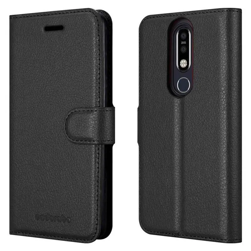 Cadorabo Hülle kompatibel mit Nokia 8,1 Schutzhülle mit Magnetverschluss, Standfunktion und Kartenfach